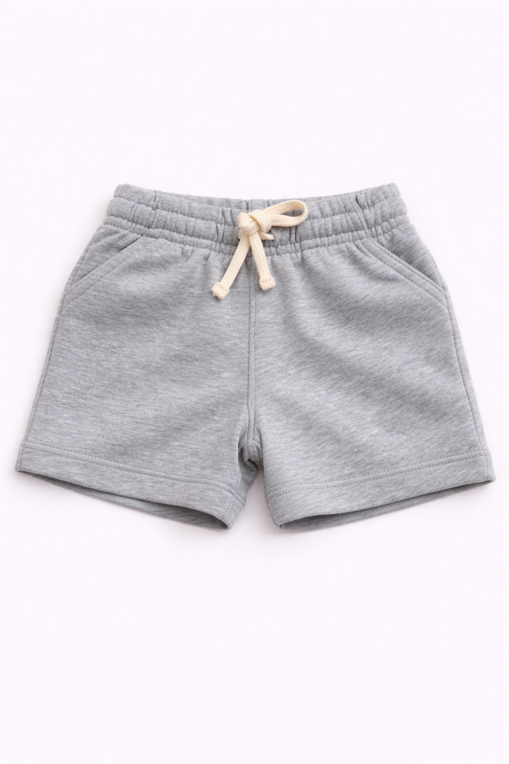 Boys Cotton French Terry Shorts – Light Grey