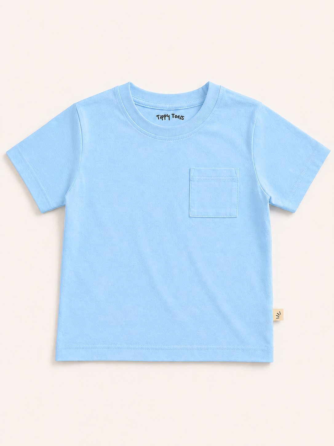 Boys Oversized Basic Premium Cotton T-Shirt – Light Blue