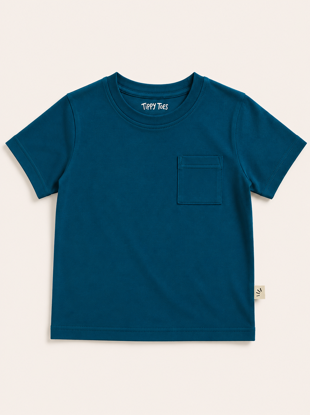 Boys Oversized Basic Premium Cotton T-Shirt – Teal Blue
