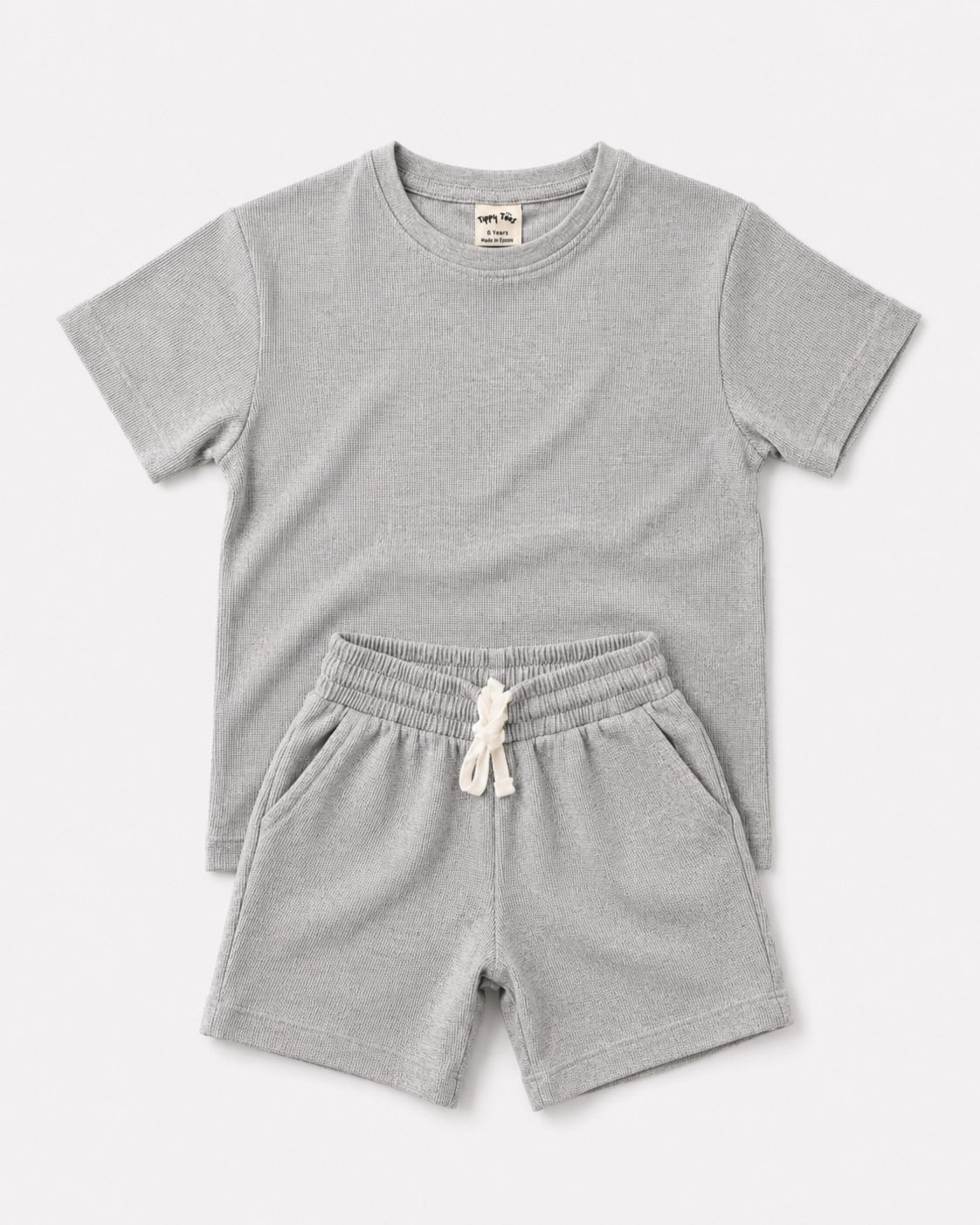 Boys Cotton T-Shirt & Shorts Set – Heather Grey