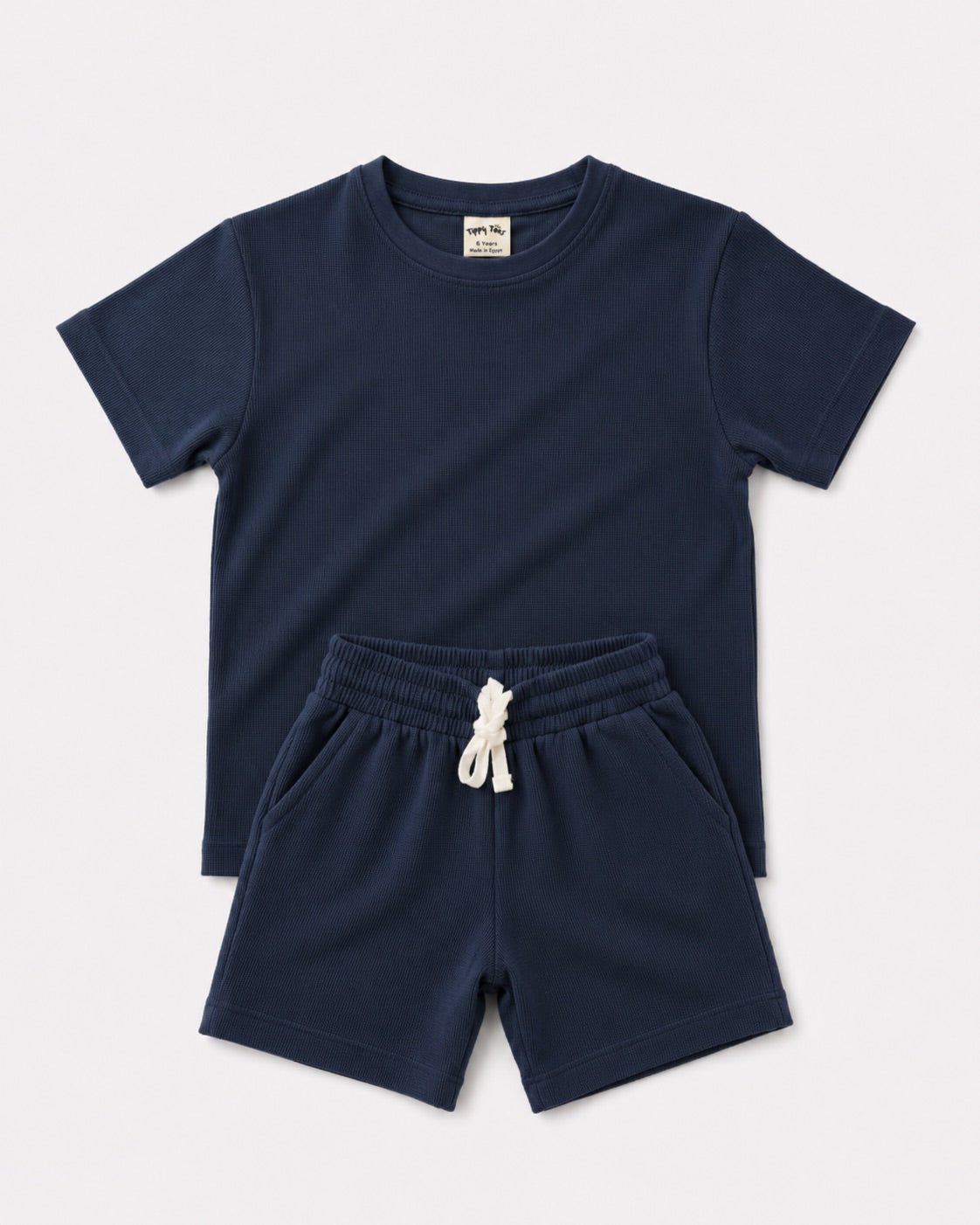 Boys Cotton T-Shirt & Shorts Set – Navy Blue