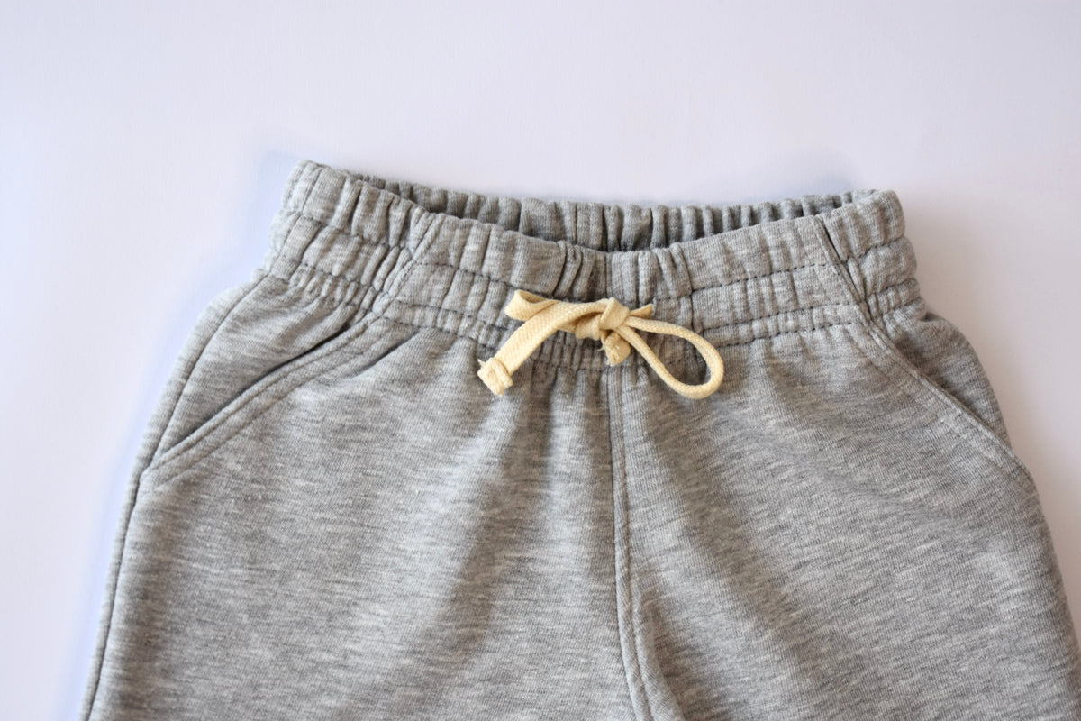 Boys Cotton French Terry Shorts – Light Grey