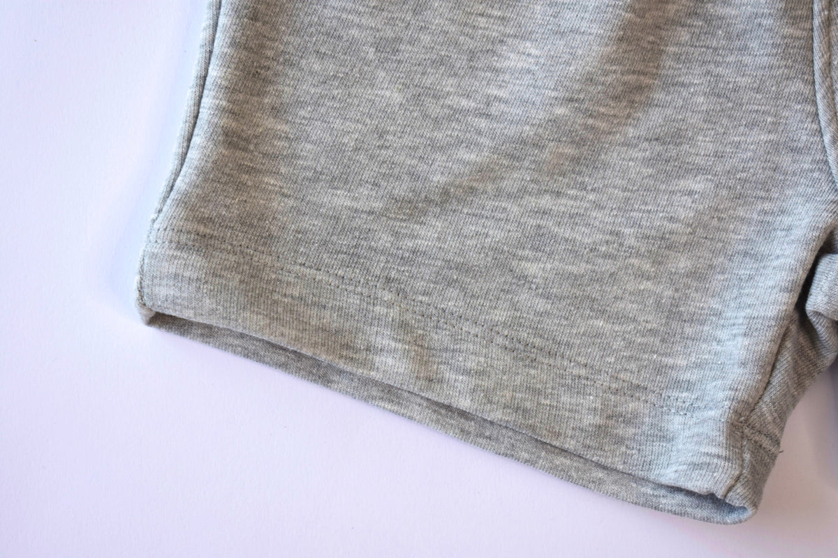 Boys Cotton French Terry Shorts – Light Grey
