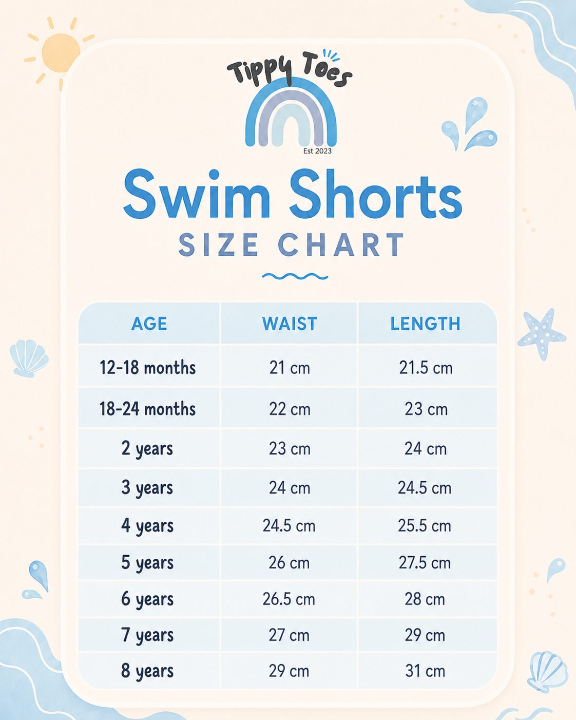 Boys Swim Shorts – Starfish Print Red